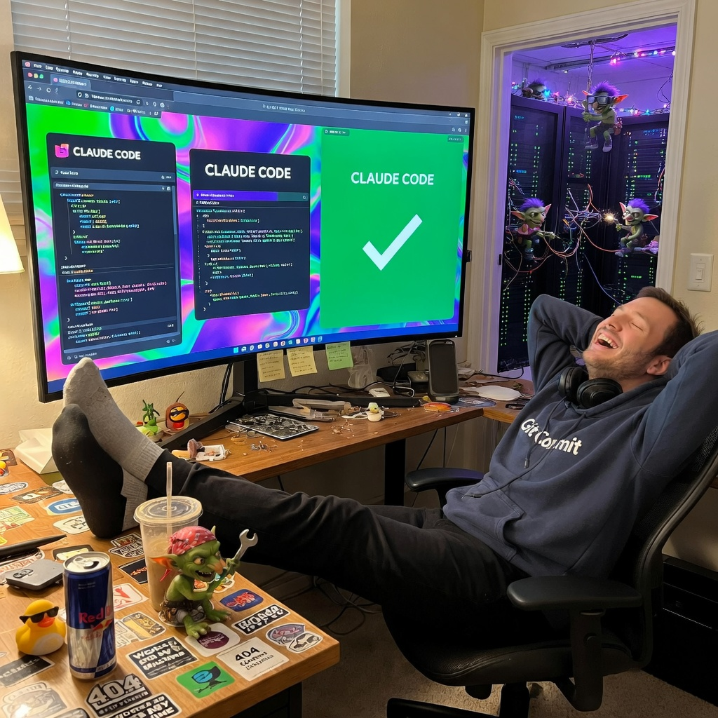 All green, feet up, gremlins in the background — the vibes are immaculate until they aren&rsquo;t