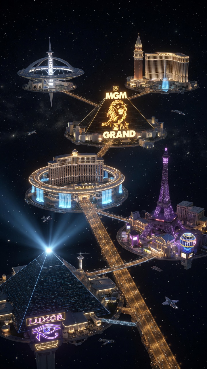 Space Vegas — when launch costs drop, services follow. Every frontier gets its entertainment district.